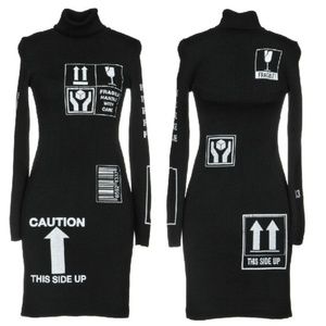 NWT Moschino Turtleneck Dress Black UPS mock-up